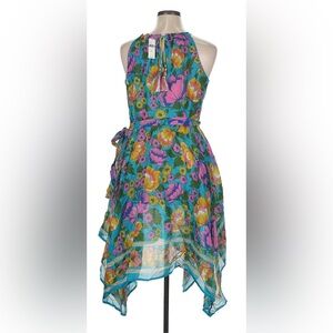 Anthropologie Blue and Pink Floral Dress